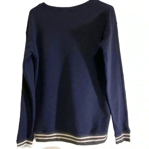 Rare Victoria Secret Pink "Butler" Navy Sweatshirt and Black Leggings Sz. M - Picture 4 of 8